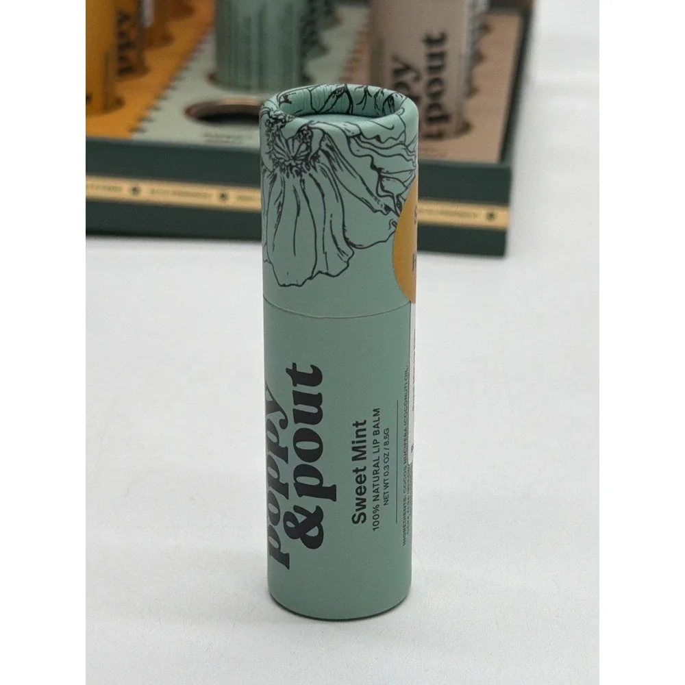 Poppy & Pout 100% Natural Lip Balm Eco-Friendly 0.3oz Pick Your Scent